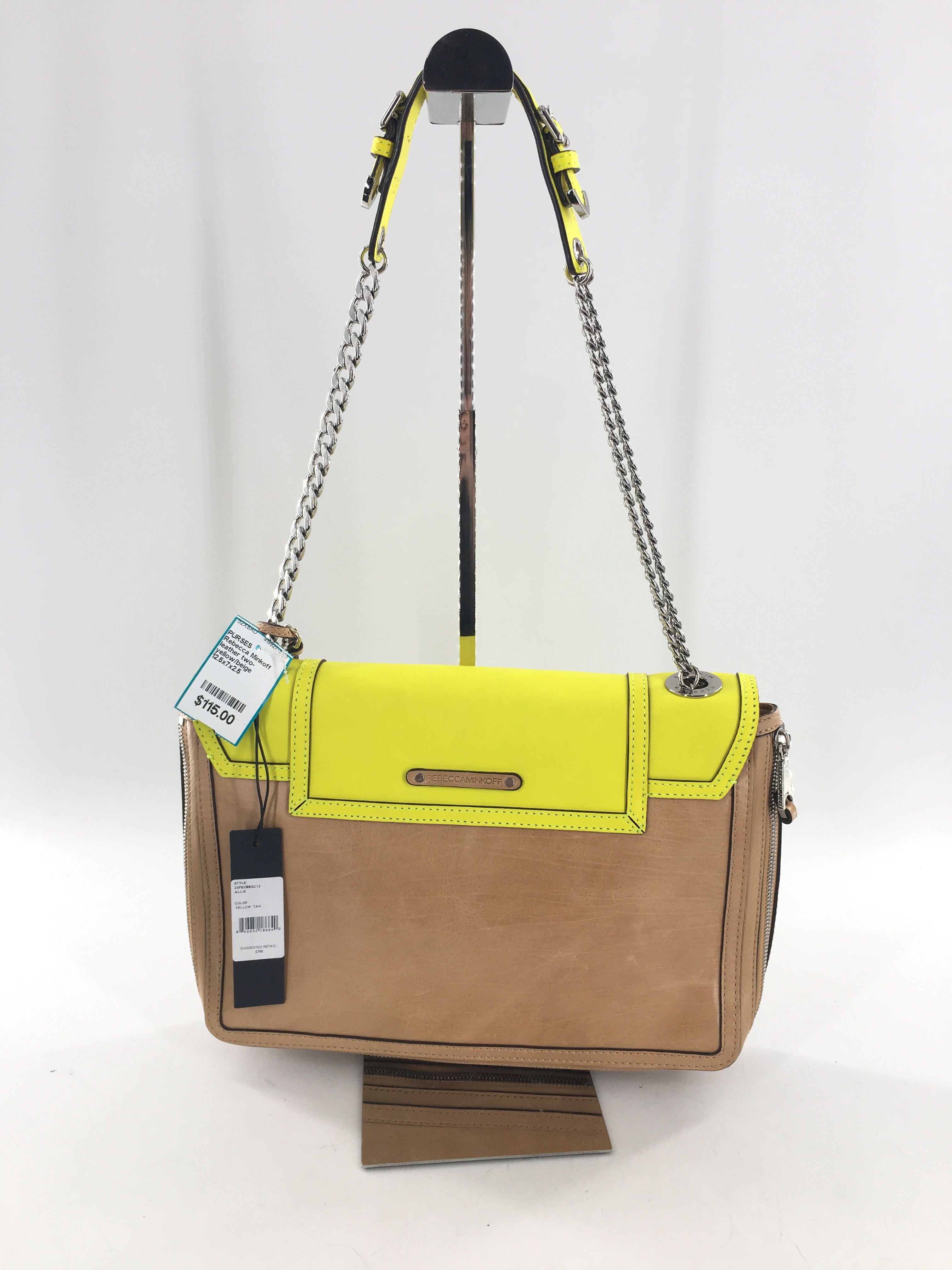 leather two-toneshoulder bag