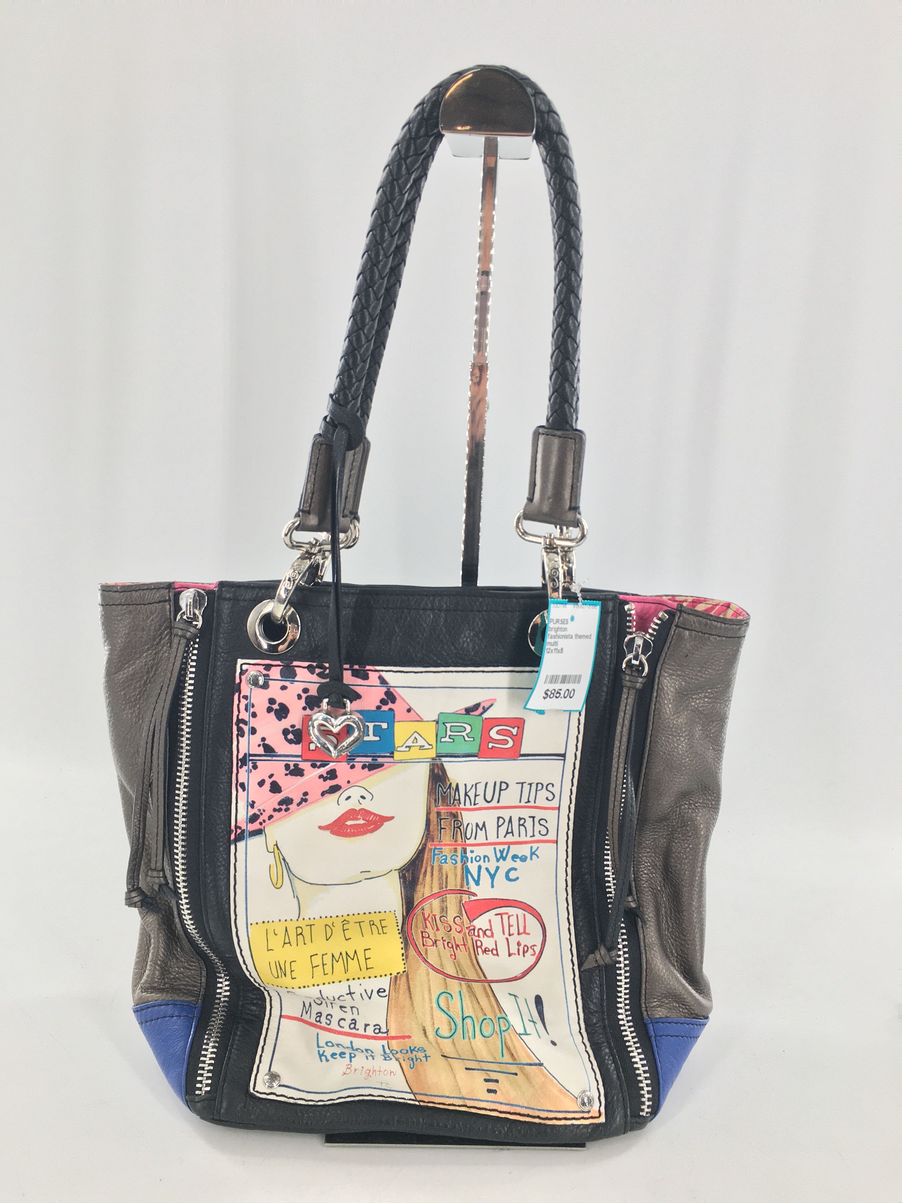 fashionista themed leather bag