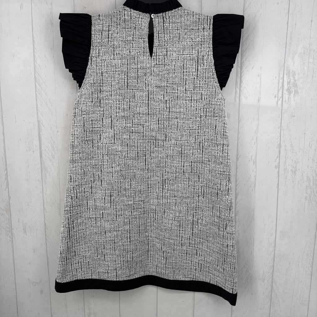 S tweed flutter slv dress
