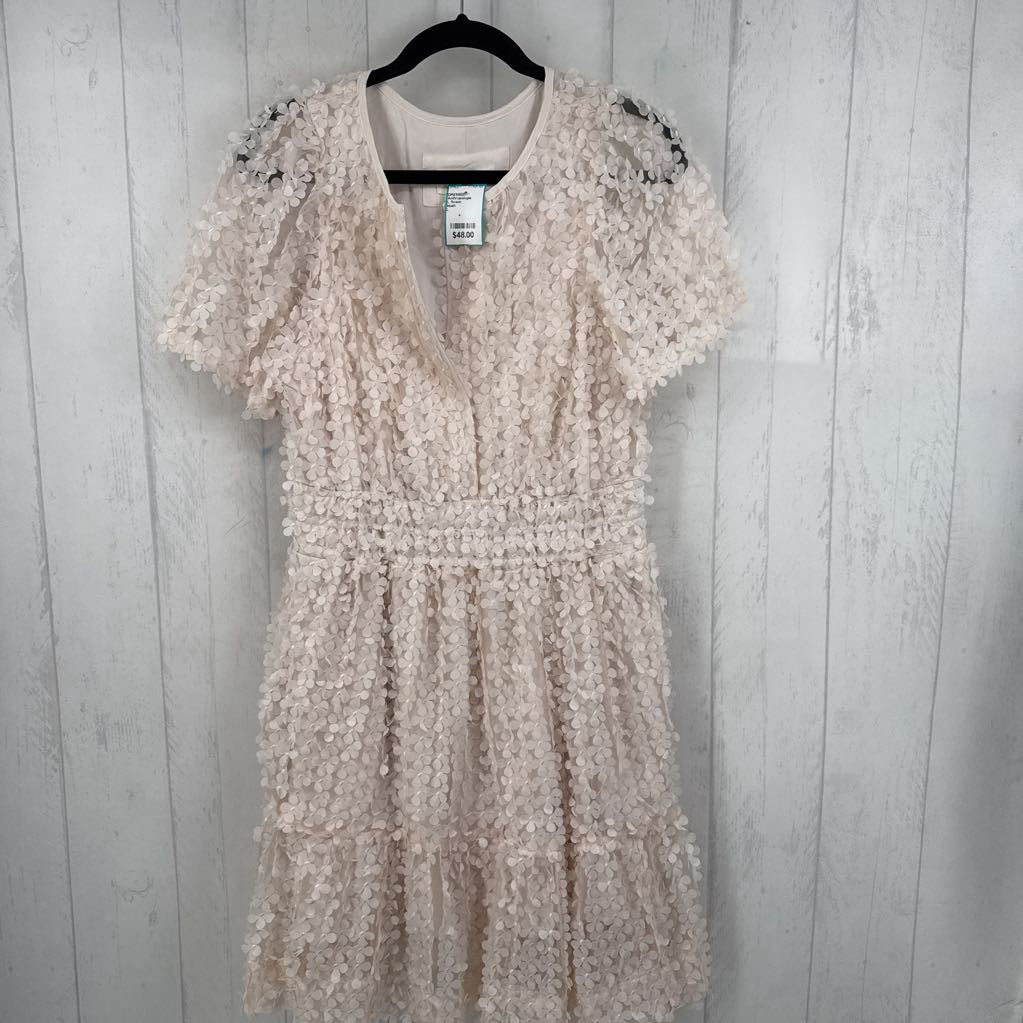 L flower embelished s/s dress