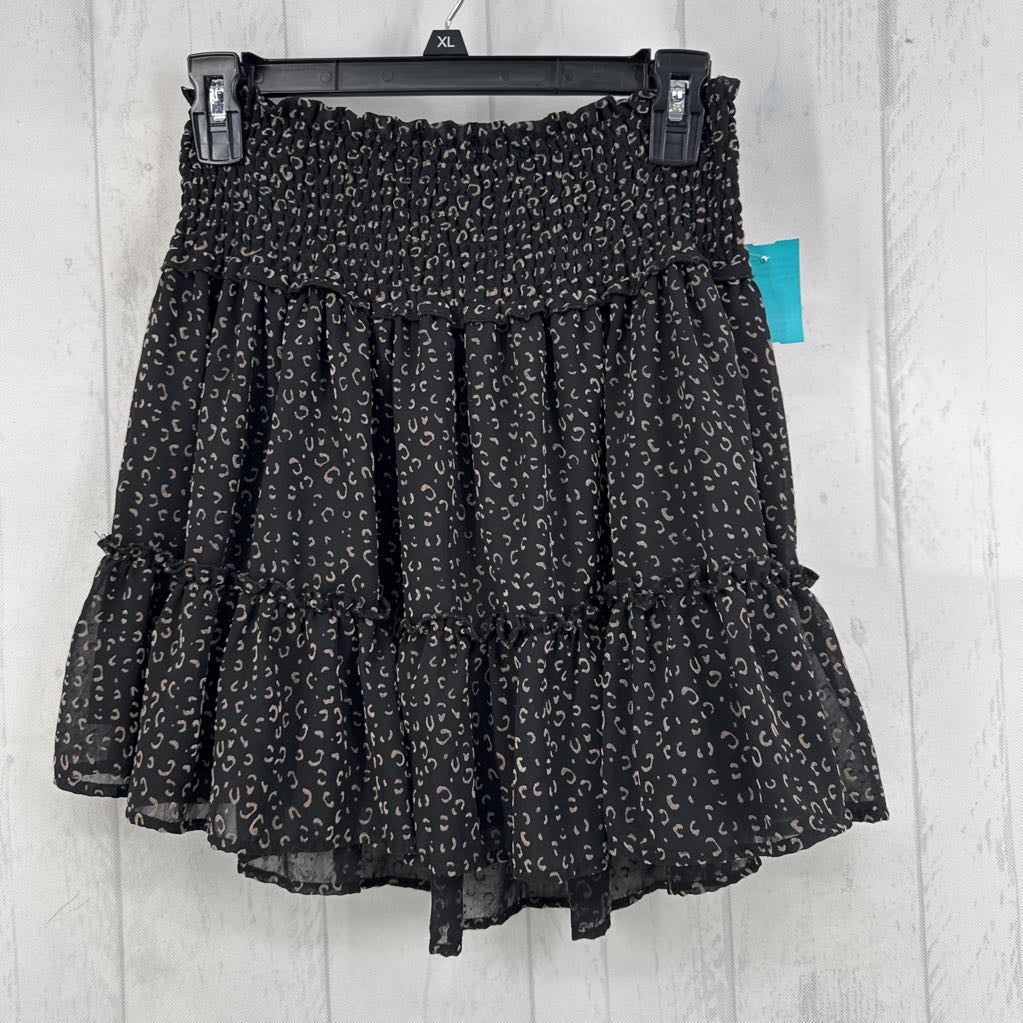 L animal print smocked skirt