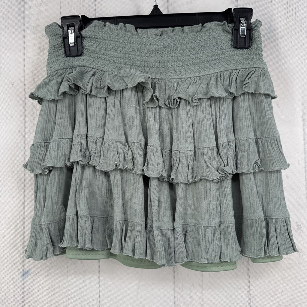 M smocked tiered skirt