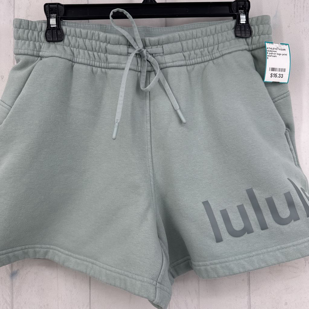 6 pull-on logo print shorts