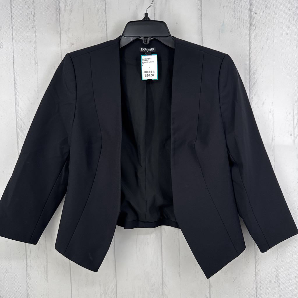 4 open front 3/4 slv blazer