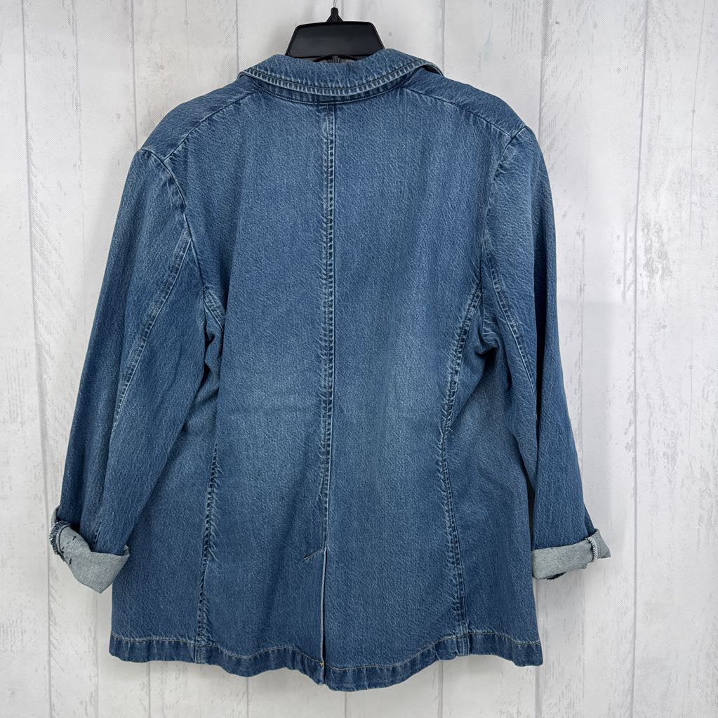 R245 12 denim blazer
