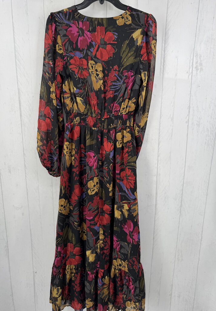 M flo print crossover l/s dress