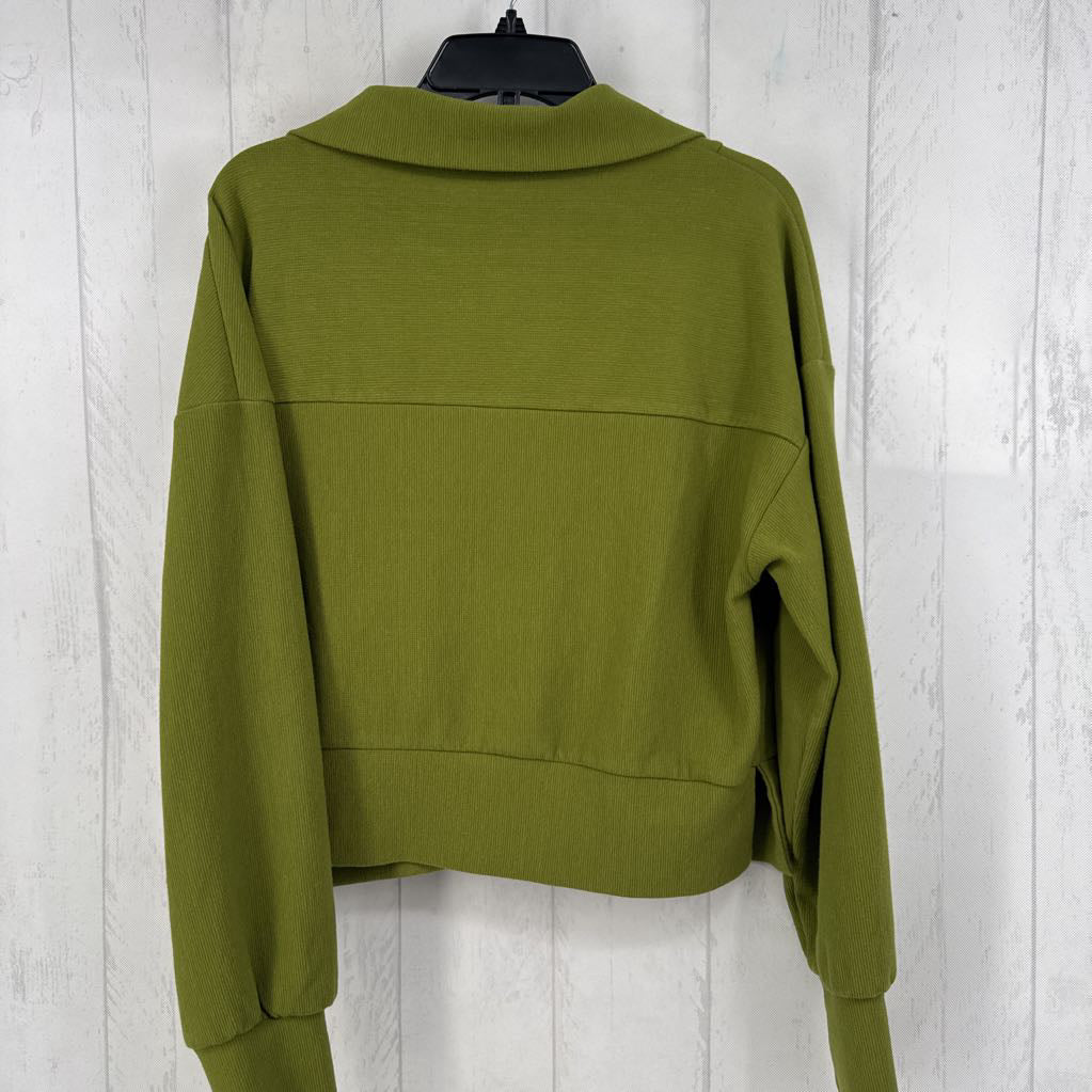 M ribbed 1/2 zip l/s pullover