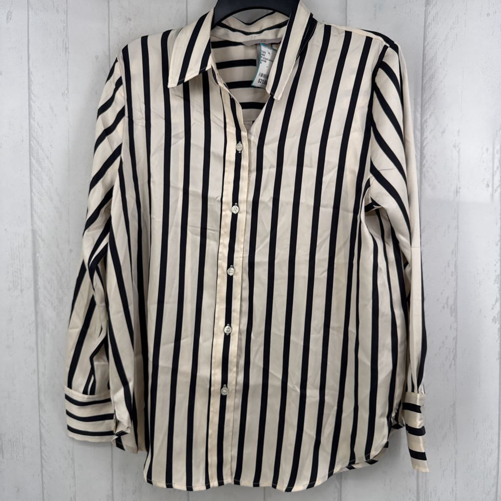 M striped button down l/s top
