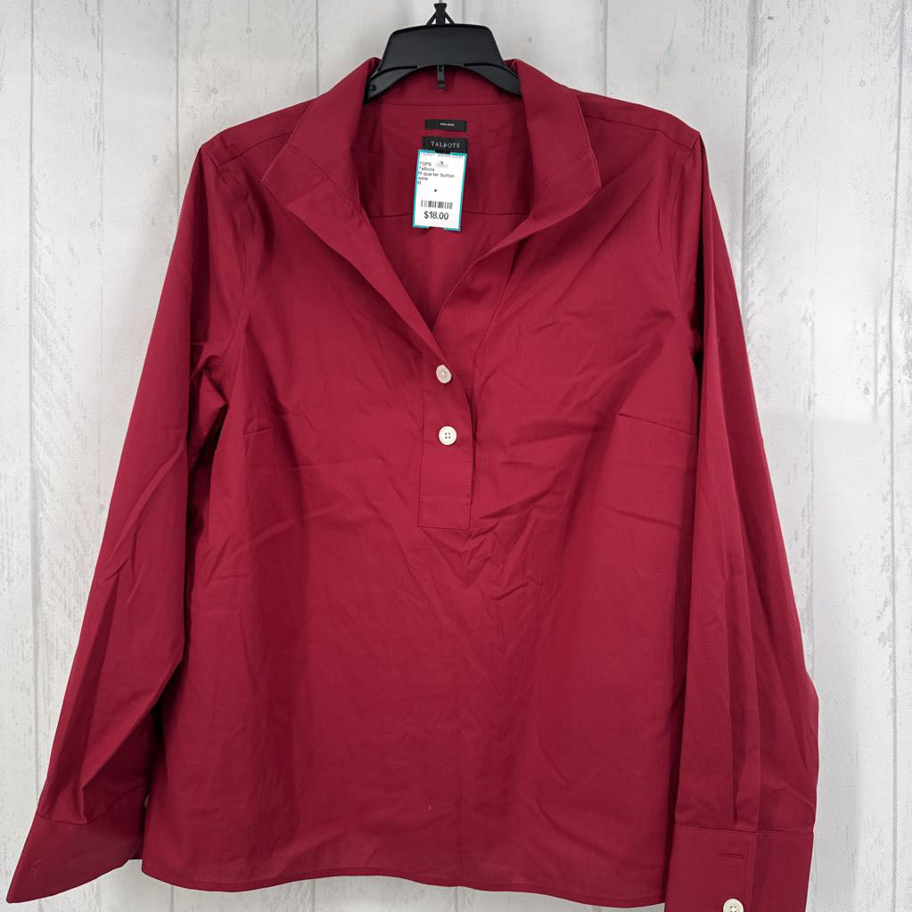 M quarter button down l/s top