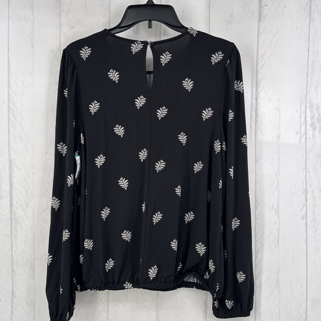 M leaf print l/s top