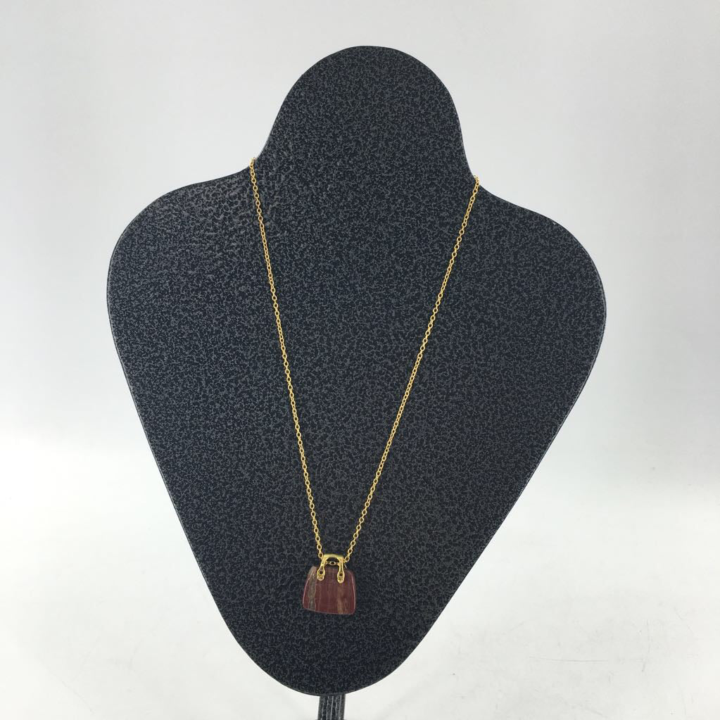 10" goldtone purse pendant necklace