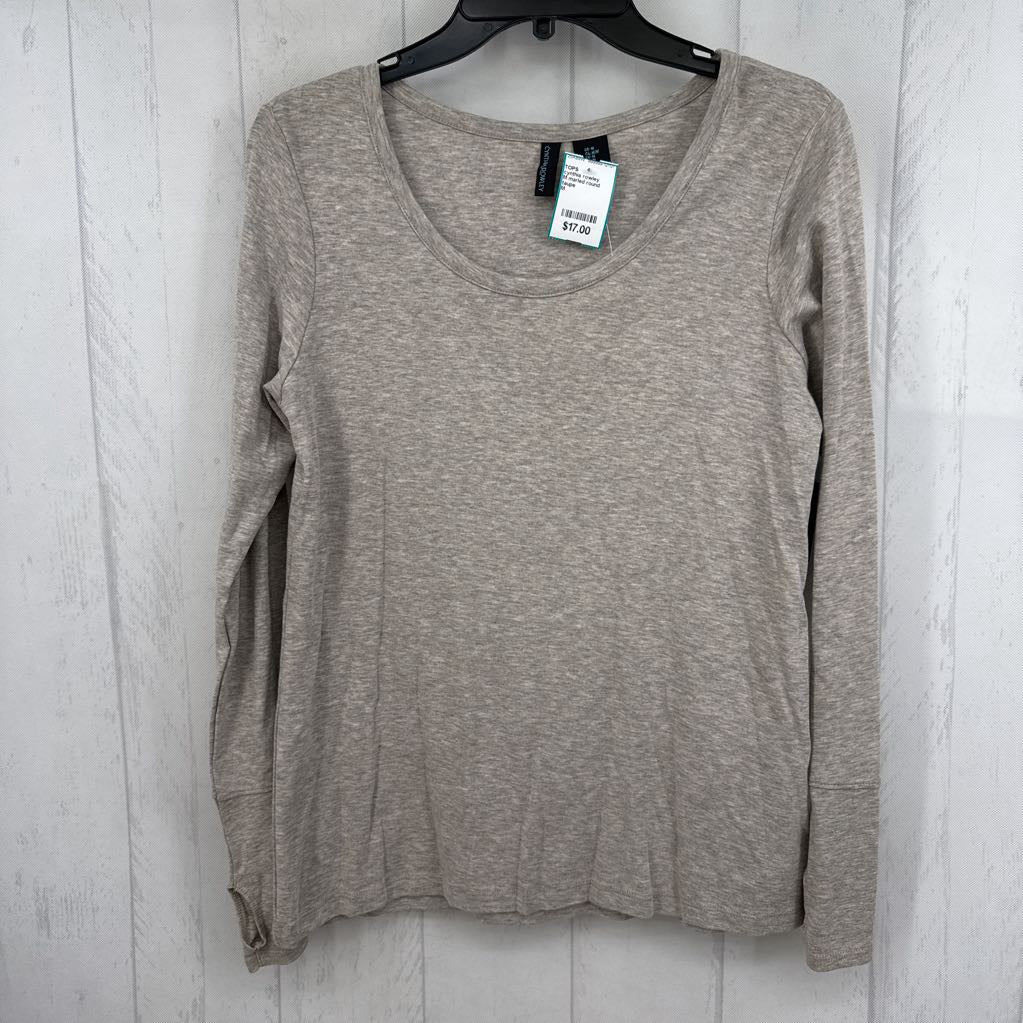 M marled round neck l/s tee