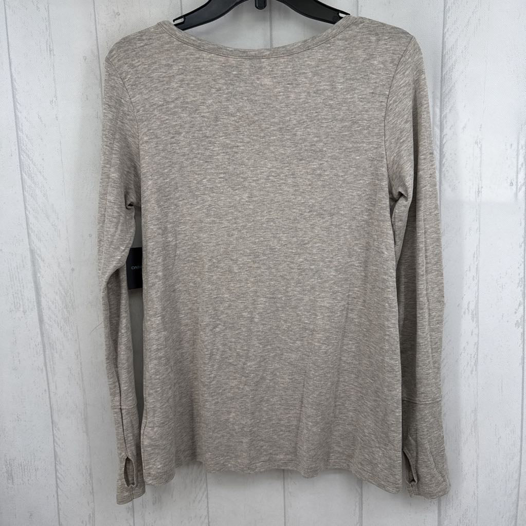 M marled round neck l/s tee