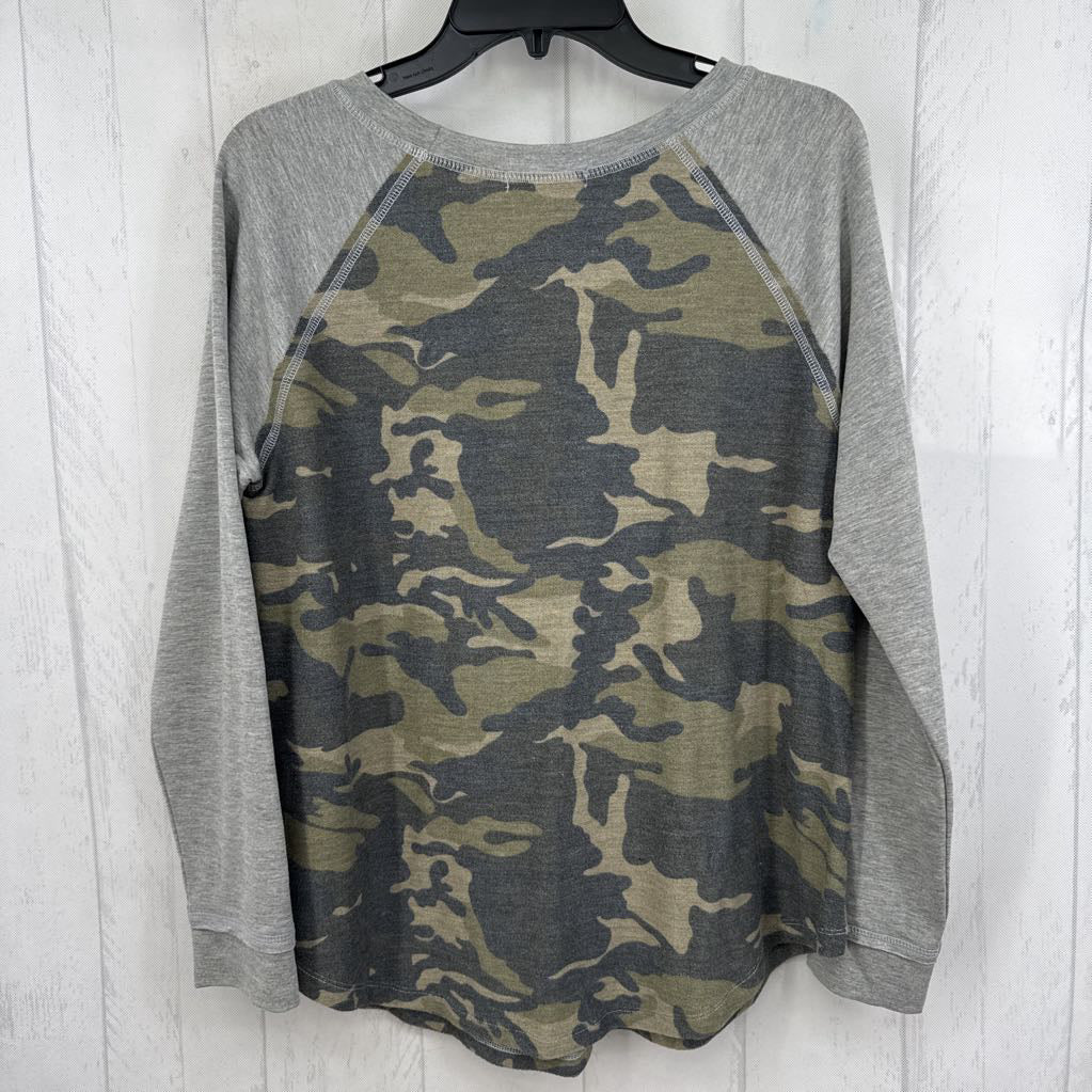 L camo print l/s top