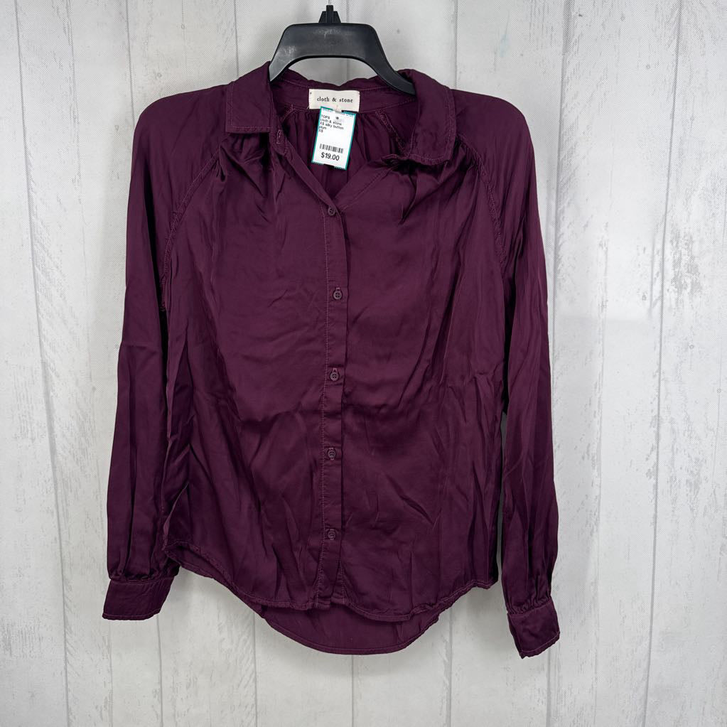 XS silky button down l/s top