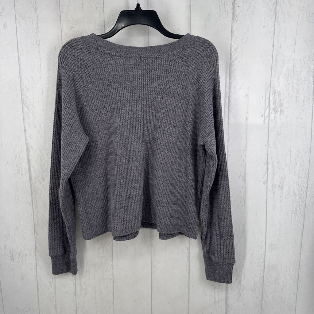 M waffle knit l/s top