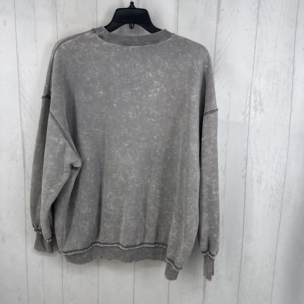 L acid wash crewneck sweatshirt