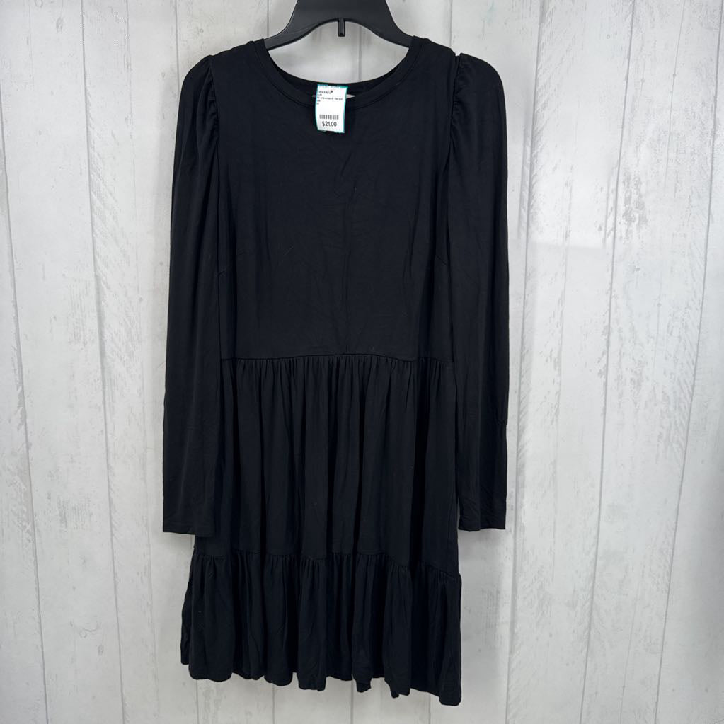 M crewneck tiered l/s dress