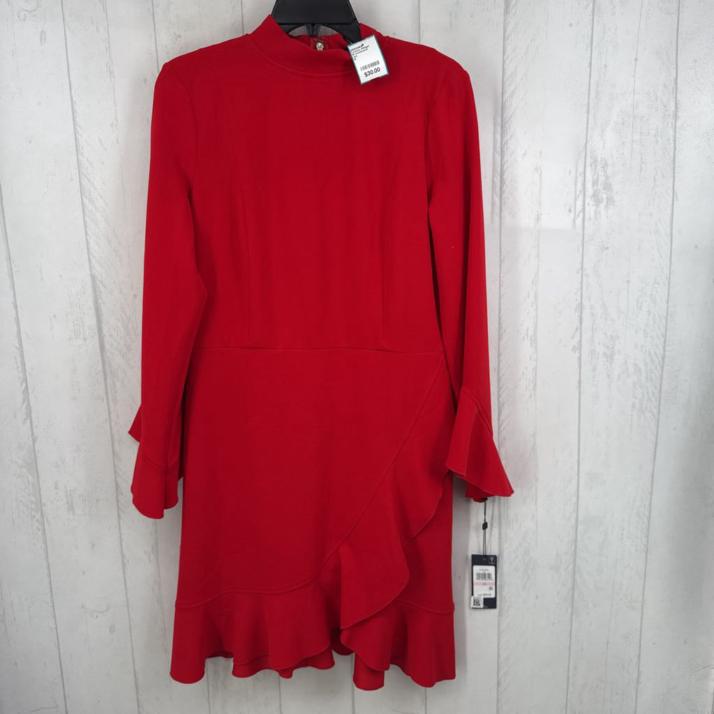 10 mockneck ruffled l/s dress