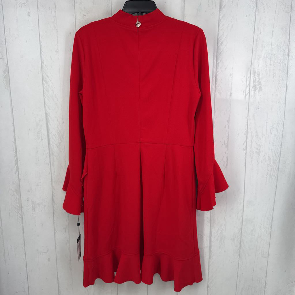 10 mockneck ruffled l/s dress