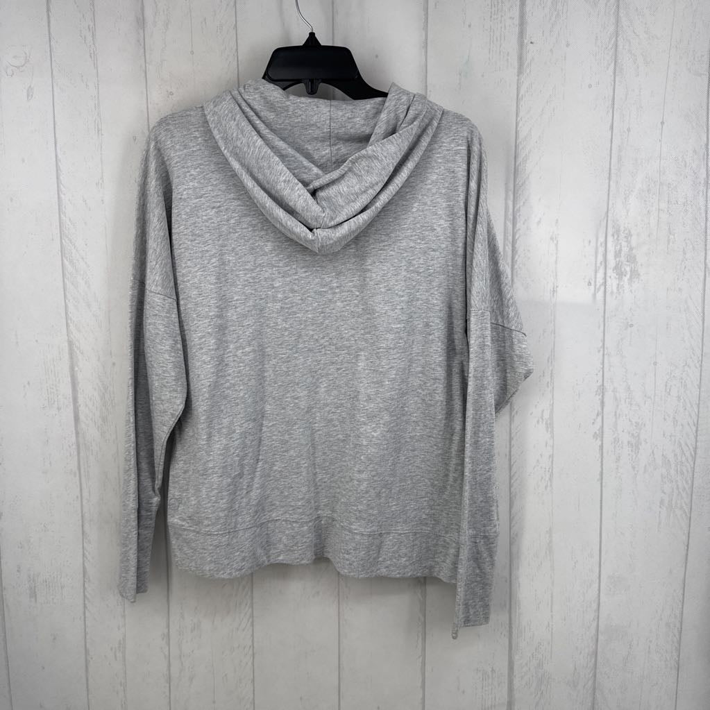 L marled hooded pullover l/s