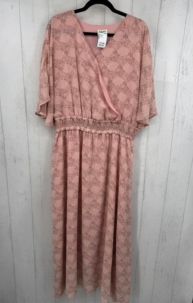 2XL printed crossover s/s dress