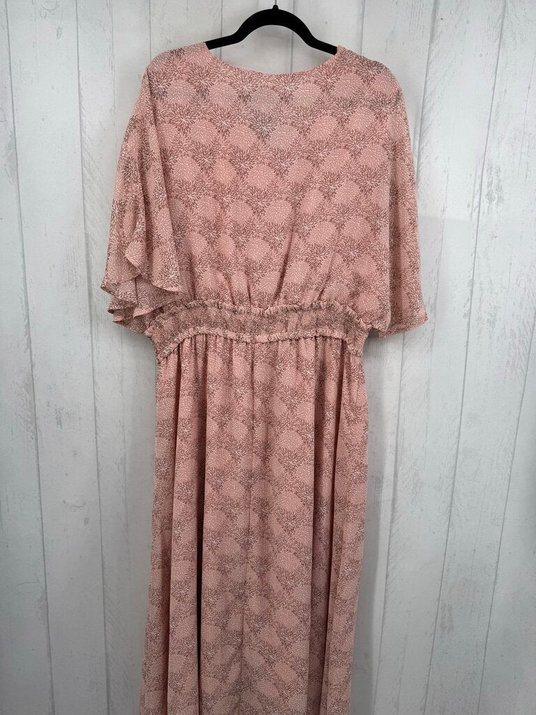 2XL printed crossover s/s dress