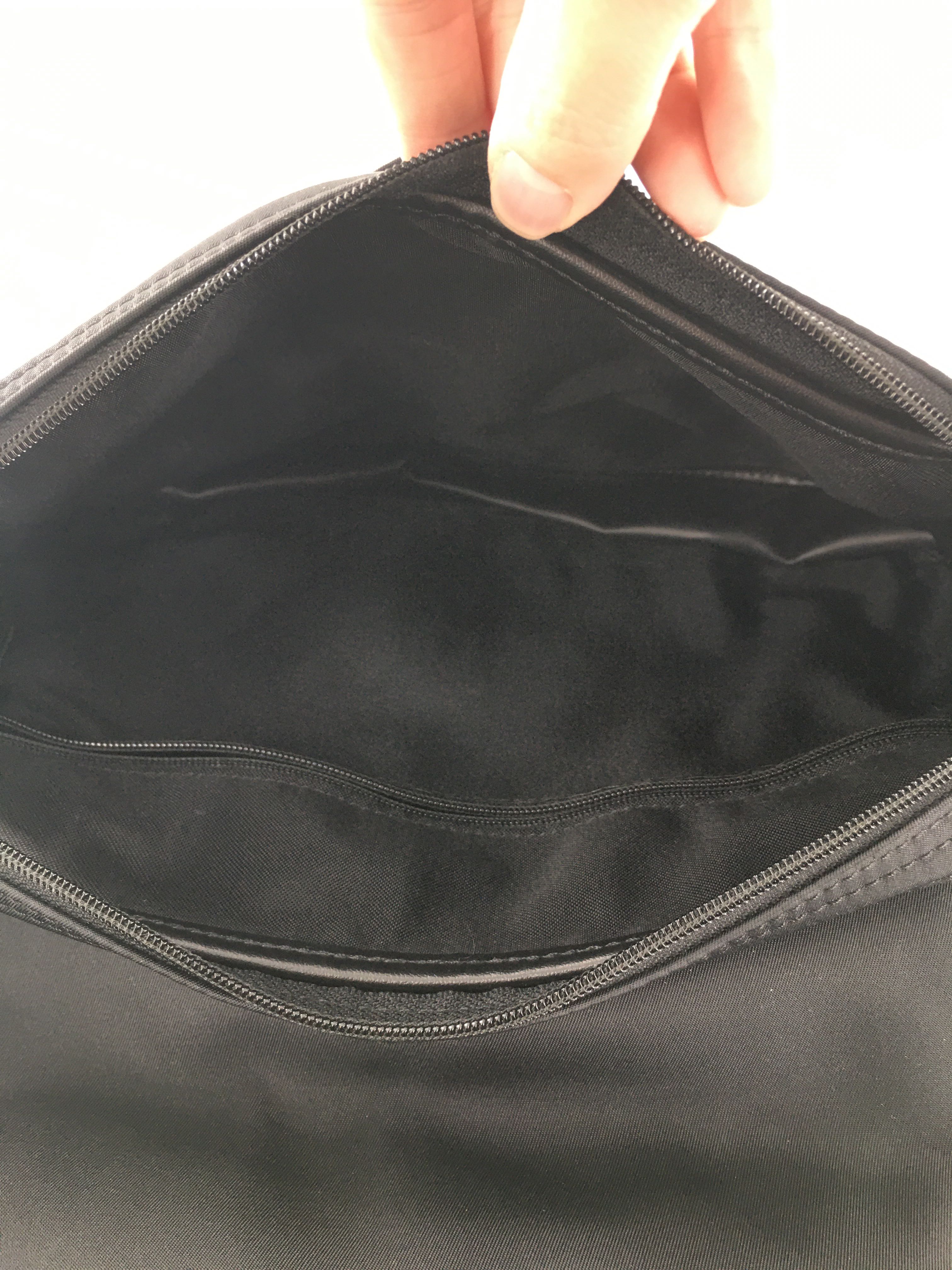 nylon leather trim messenger bag