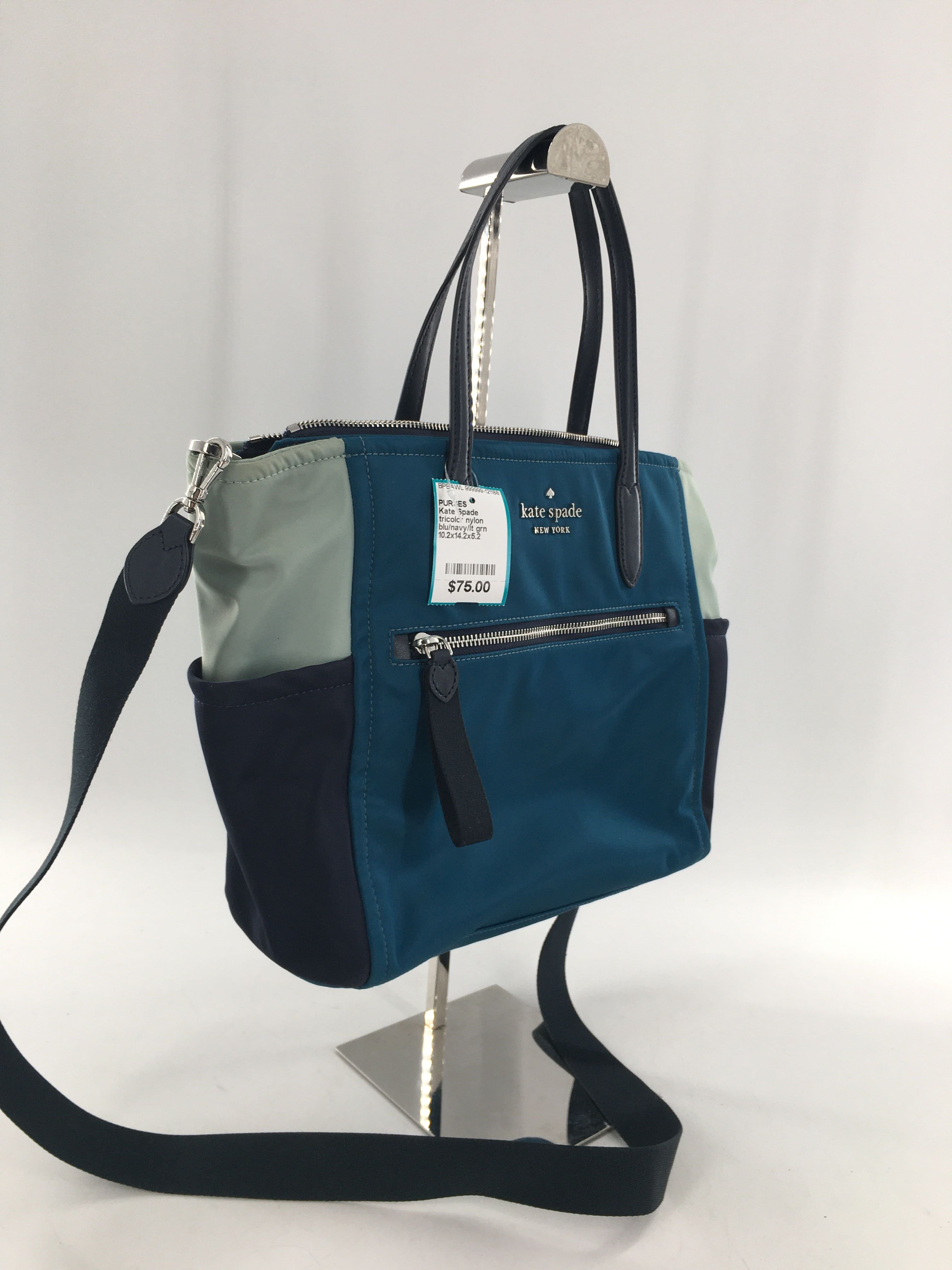 tricolor nylon satchel