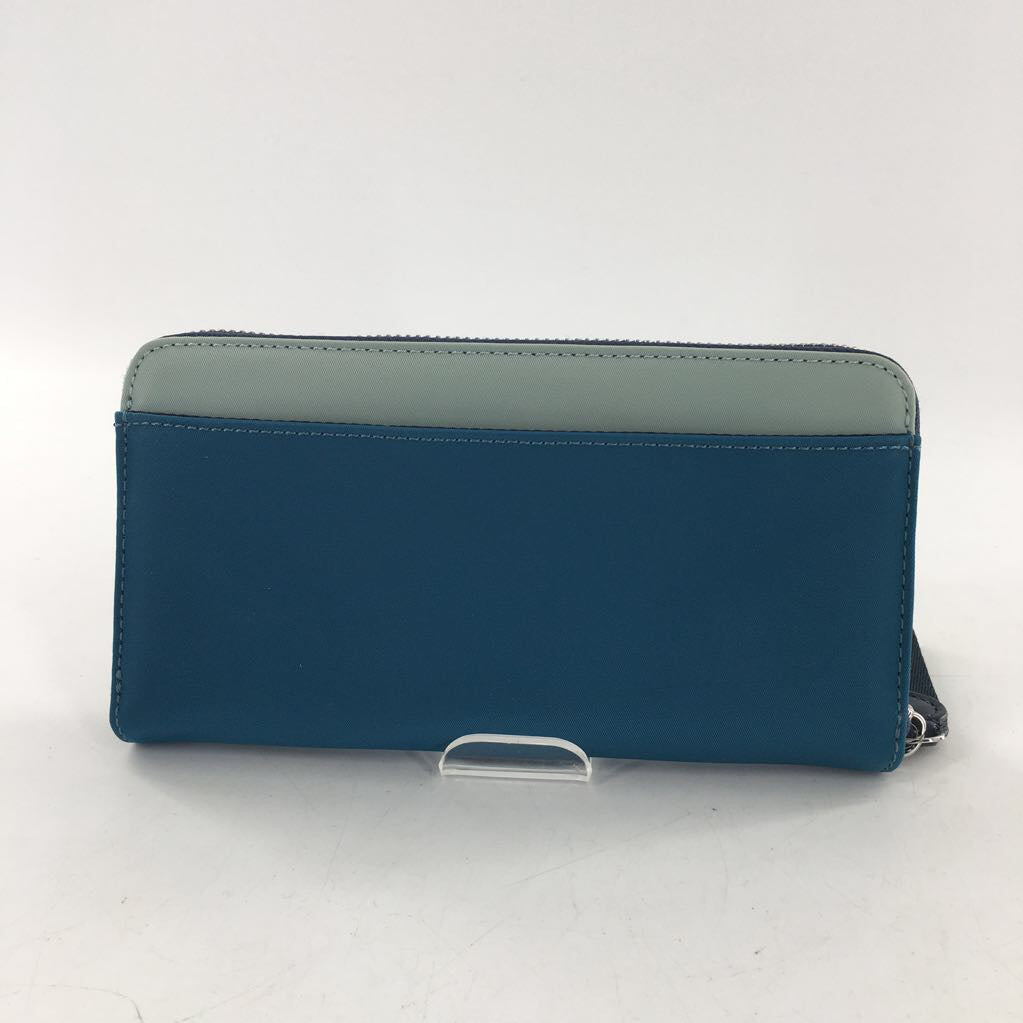 nylon zip around tri color wallet