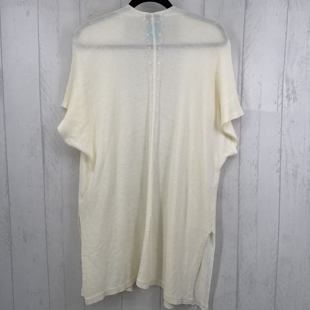 S/M rib knit open front s/s cardi