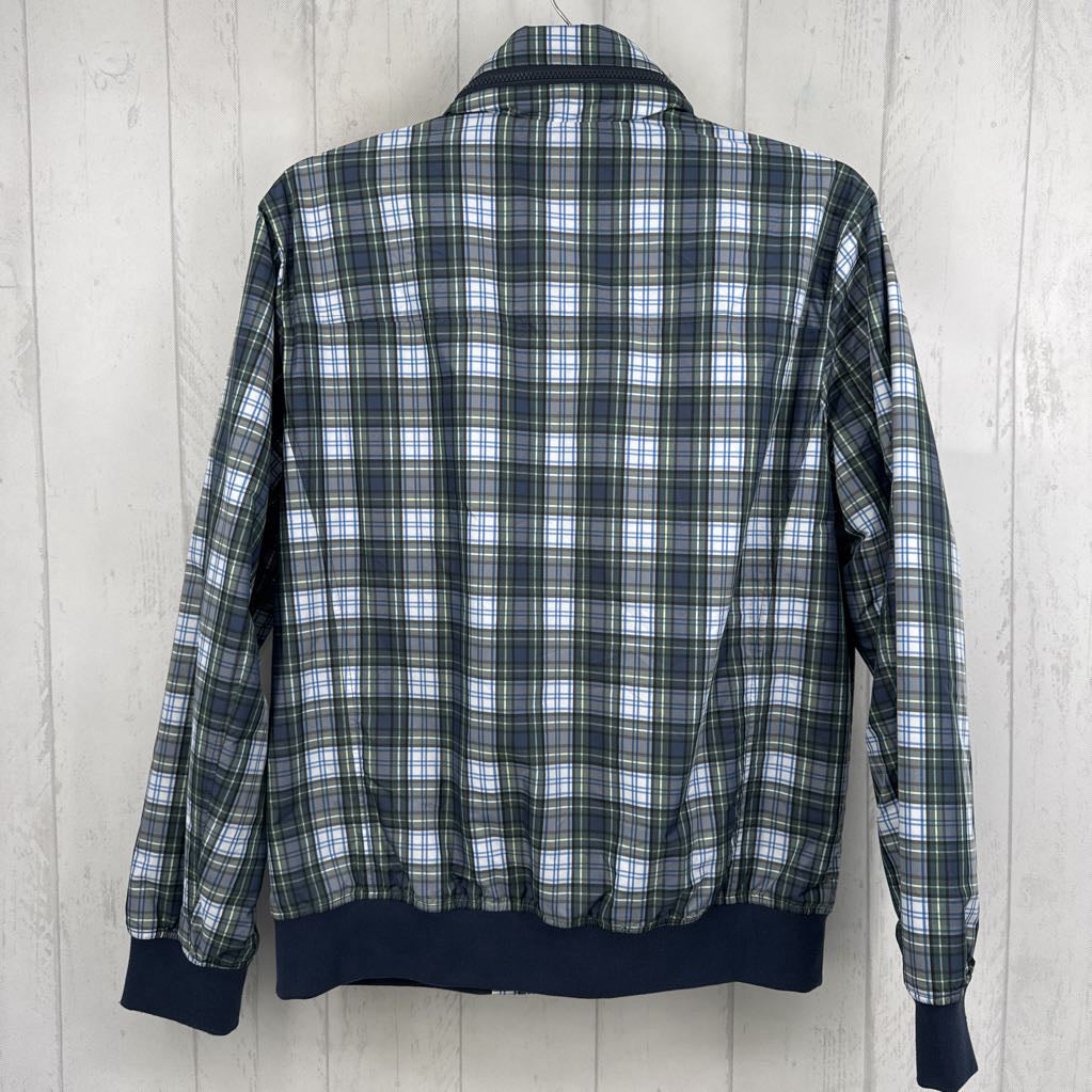 L plaid zip-up jacket