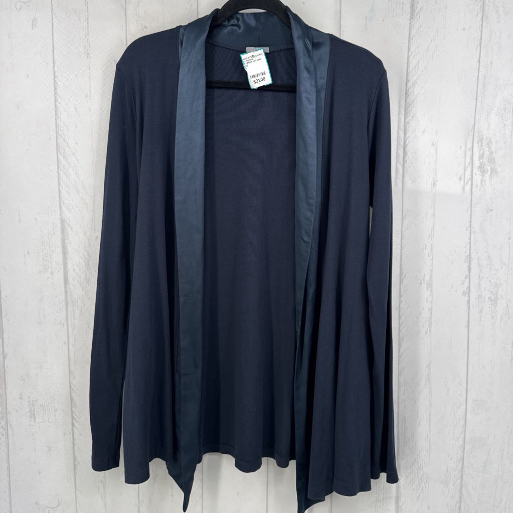 S ribbed w/ satin trim cardi