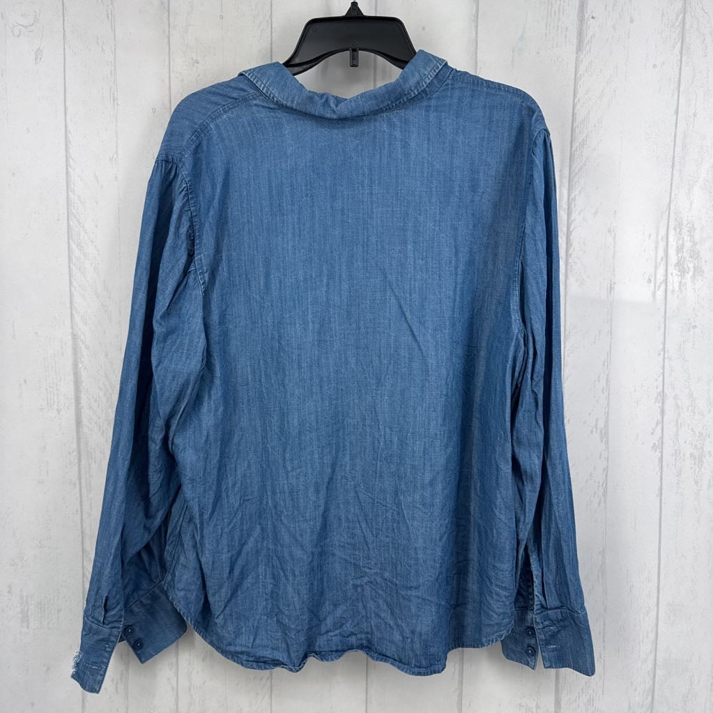 XL button down denim l/s top
