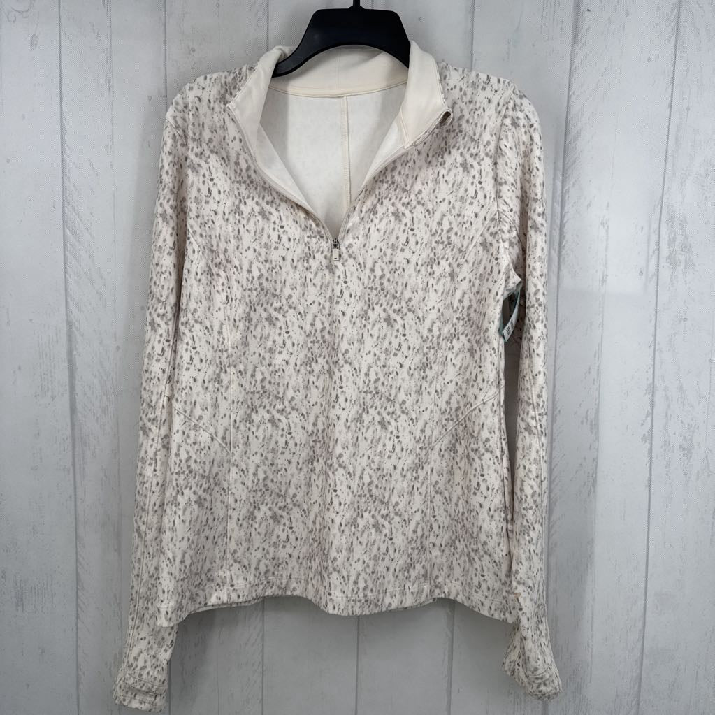 L printed quarter zip pullover l/s