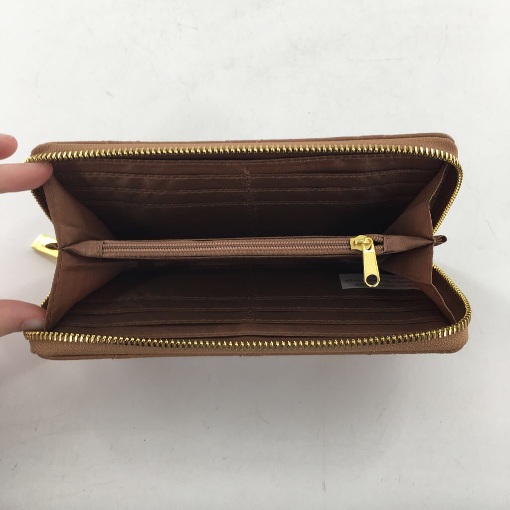 quilted zip around wallet
