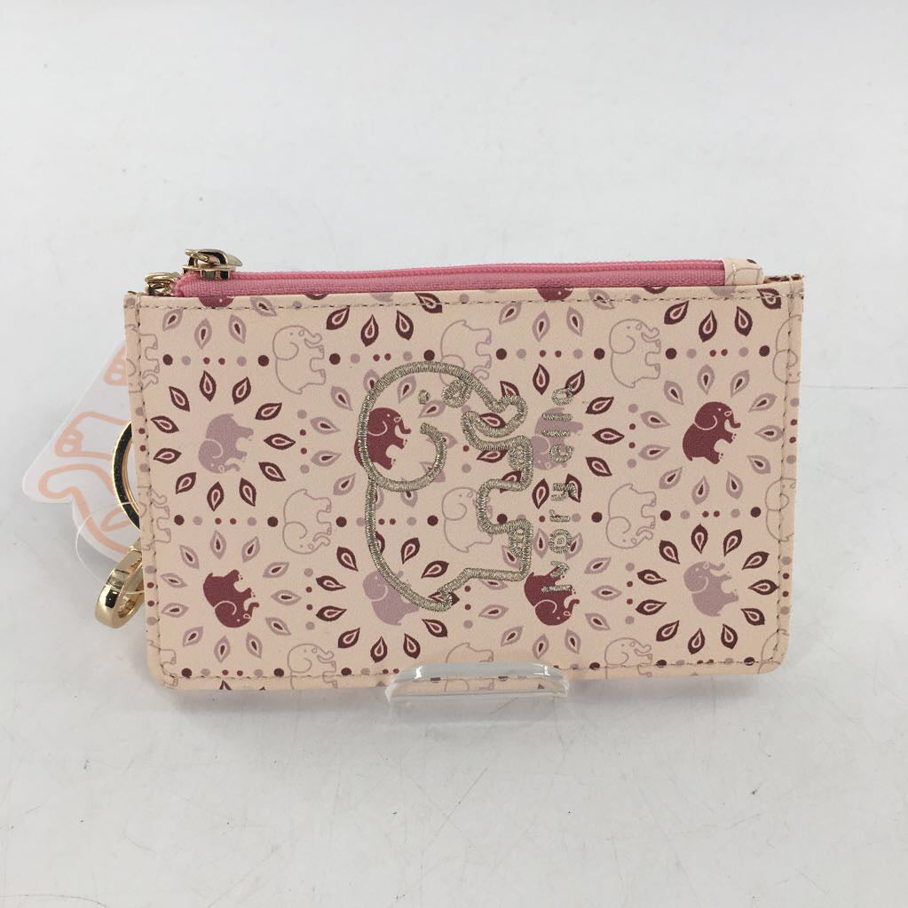 embroidered elephant logo card holder w/ lanyard