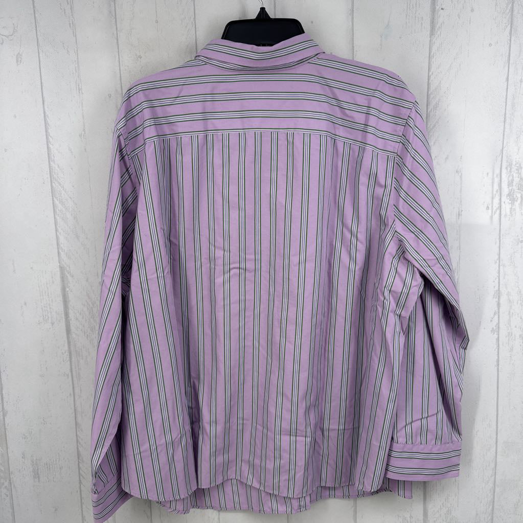 3X striped button down l/s top