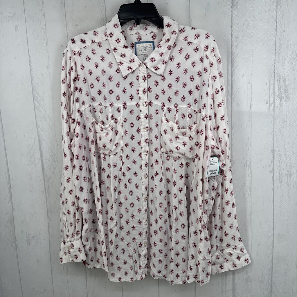 3X printed button down l/s top
