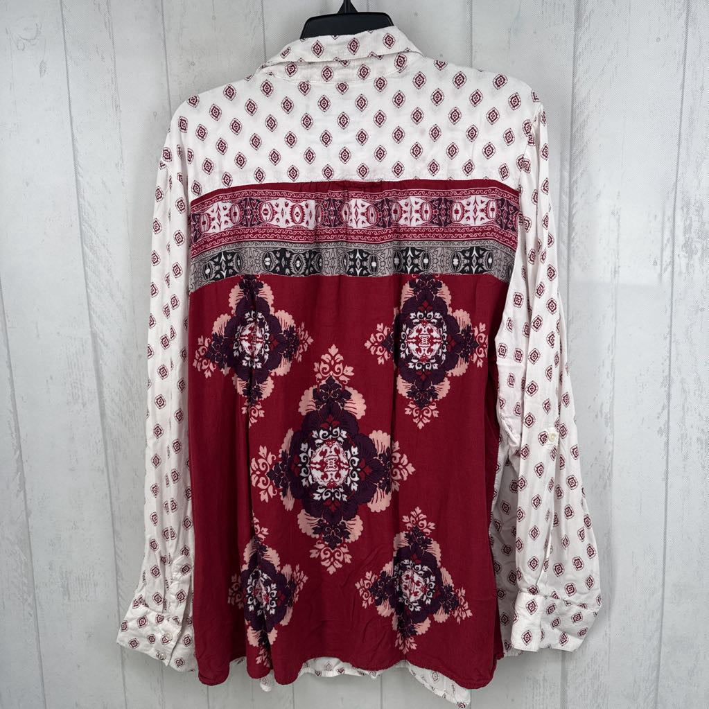3X printed button down l/s top