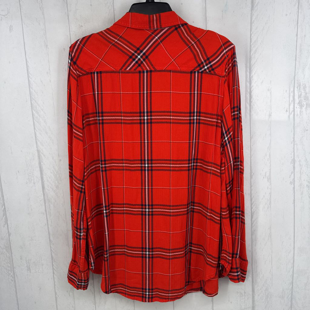 XL plaid button down l/s top
