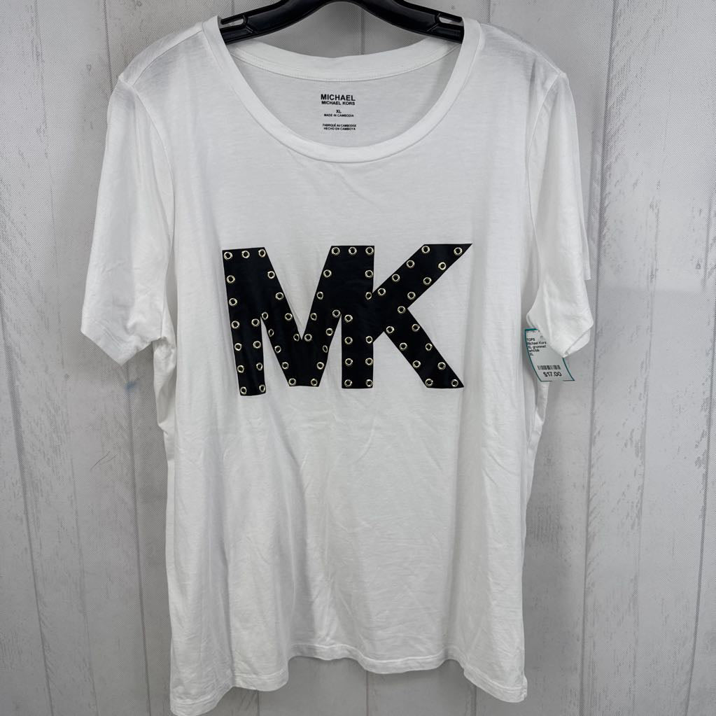 XL grommet embelished logo s/s tee