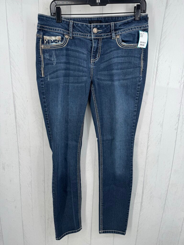 L sequin embelished skinny jean