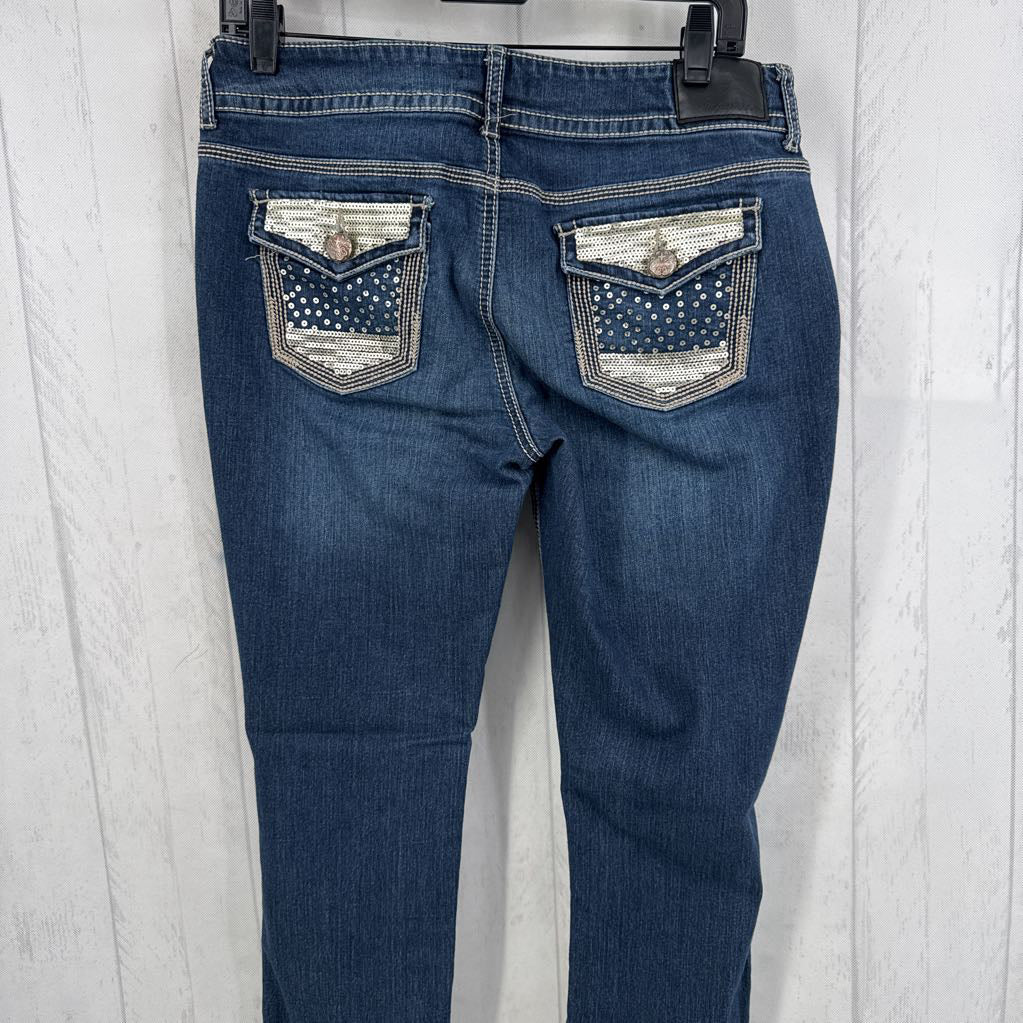 L sequin embelished skinny jean