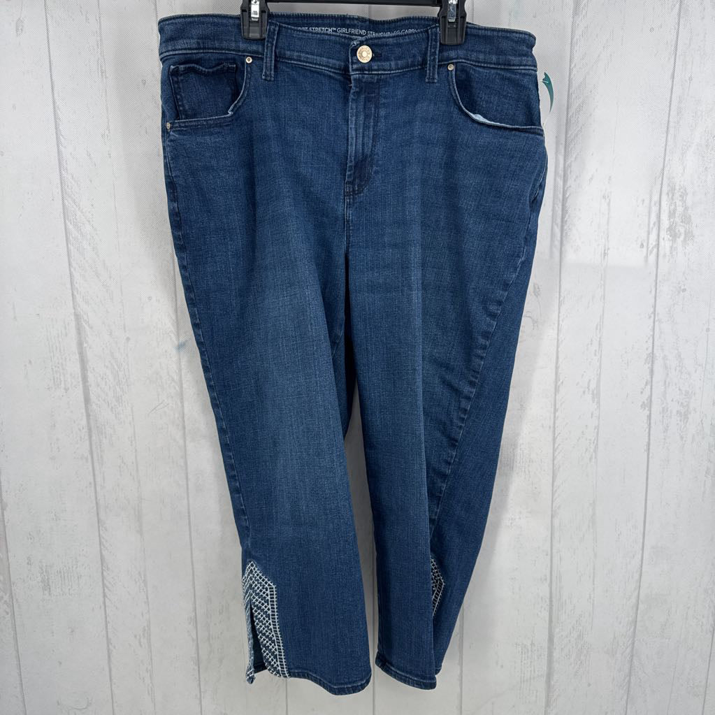 L straight leg denim capris