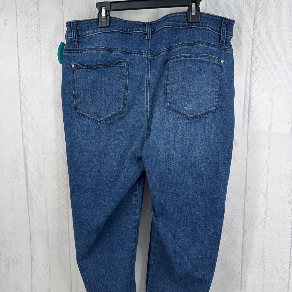 L straight leg denim capris