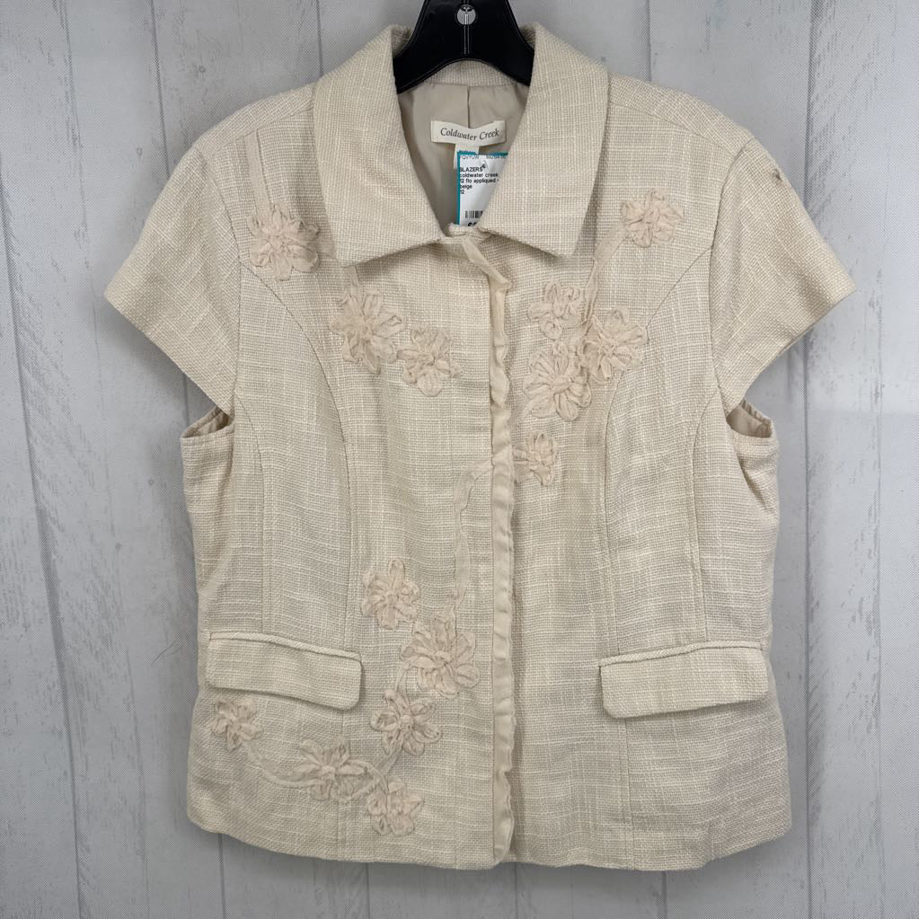 12 flo appliqued cap slv blazer