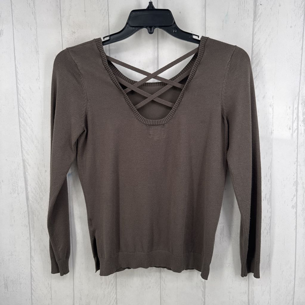 M criss-cross back knit top