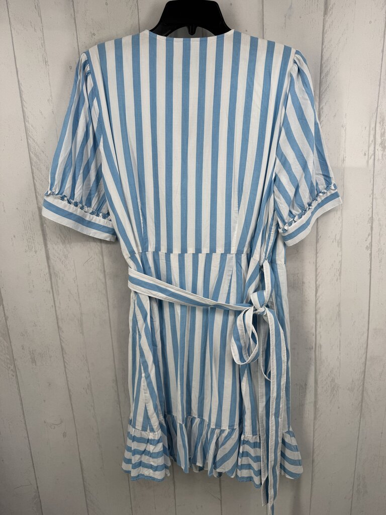 14 striped elbow slv wrapdress