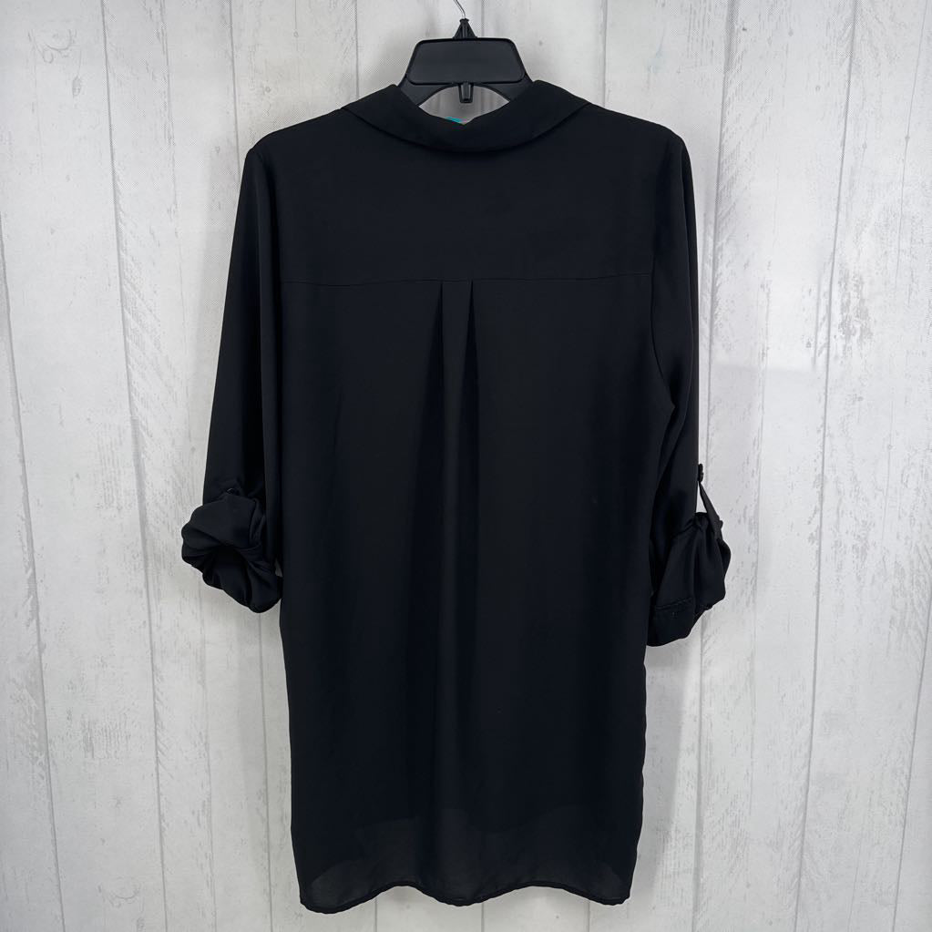 L split neck tab slv top